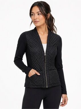 Lululemon Black Quilted Zip Jacket Stretch Lightweight XS 2 4 Athleisure